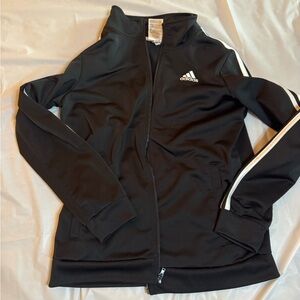 Adidas Youth Black and White Zip-Up Jacket